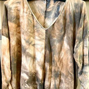 SINEW MOON PINCH OF GRACE OVERSIZED TEE LONG SLEEVE SHADOW BAMBOO FLEECE M L XL